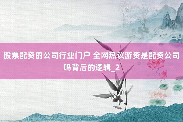 股票配资的公司行业门户 全网热议游资是配资公司吗背后的逻辑_2